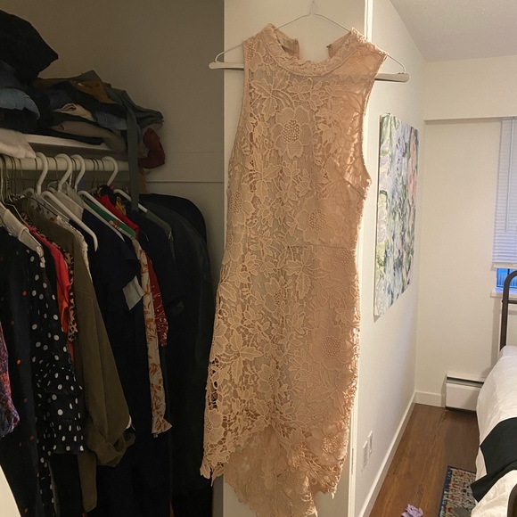 Dresses & Skirts - Lacy pink dress. Forget where I got this from, but wore it for my college grad